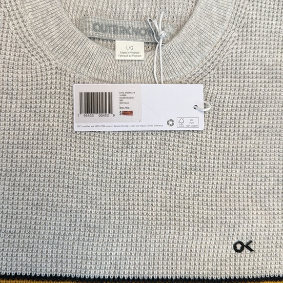New with Tag Outerknown Nostalgic sweater men’s size L available - Picture 5 of 7